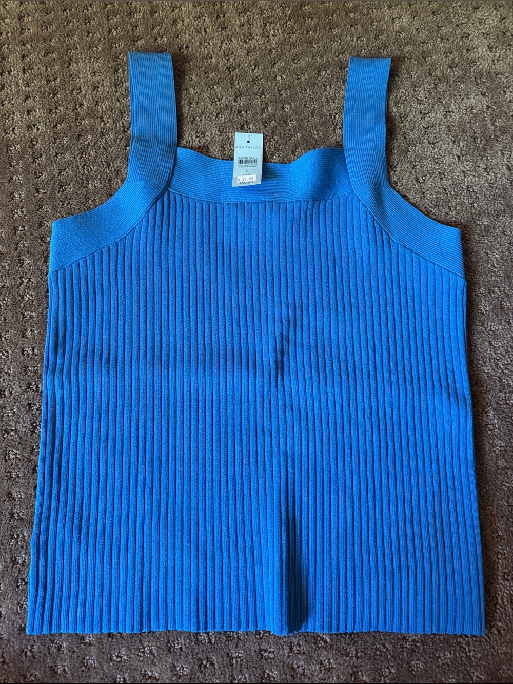 Ann Taylor Bright Blue Ribbed Tank